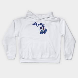 Michigan Typo Map Kids Hoodie